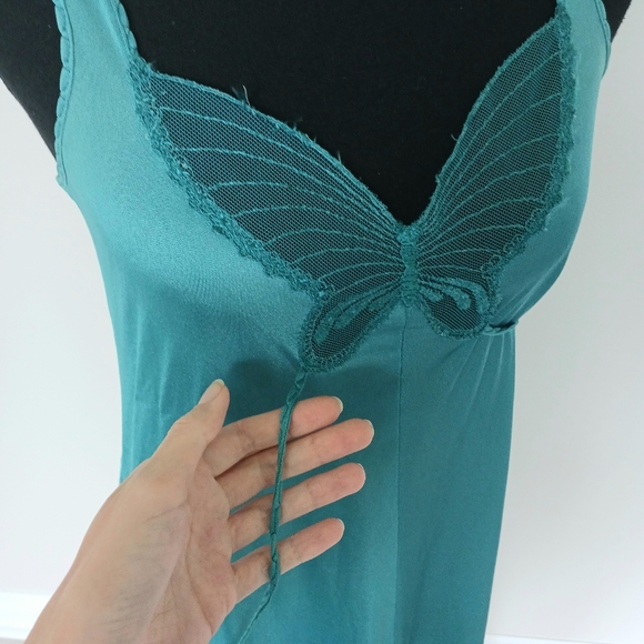Turquoise Vintage Undercover Wear Butterfly Nightgown - Picture 8 of 9